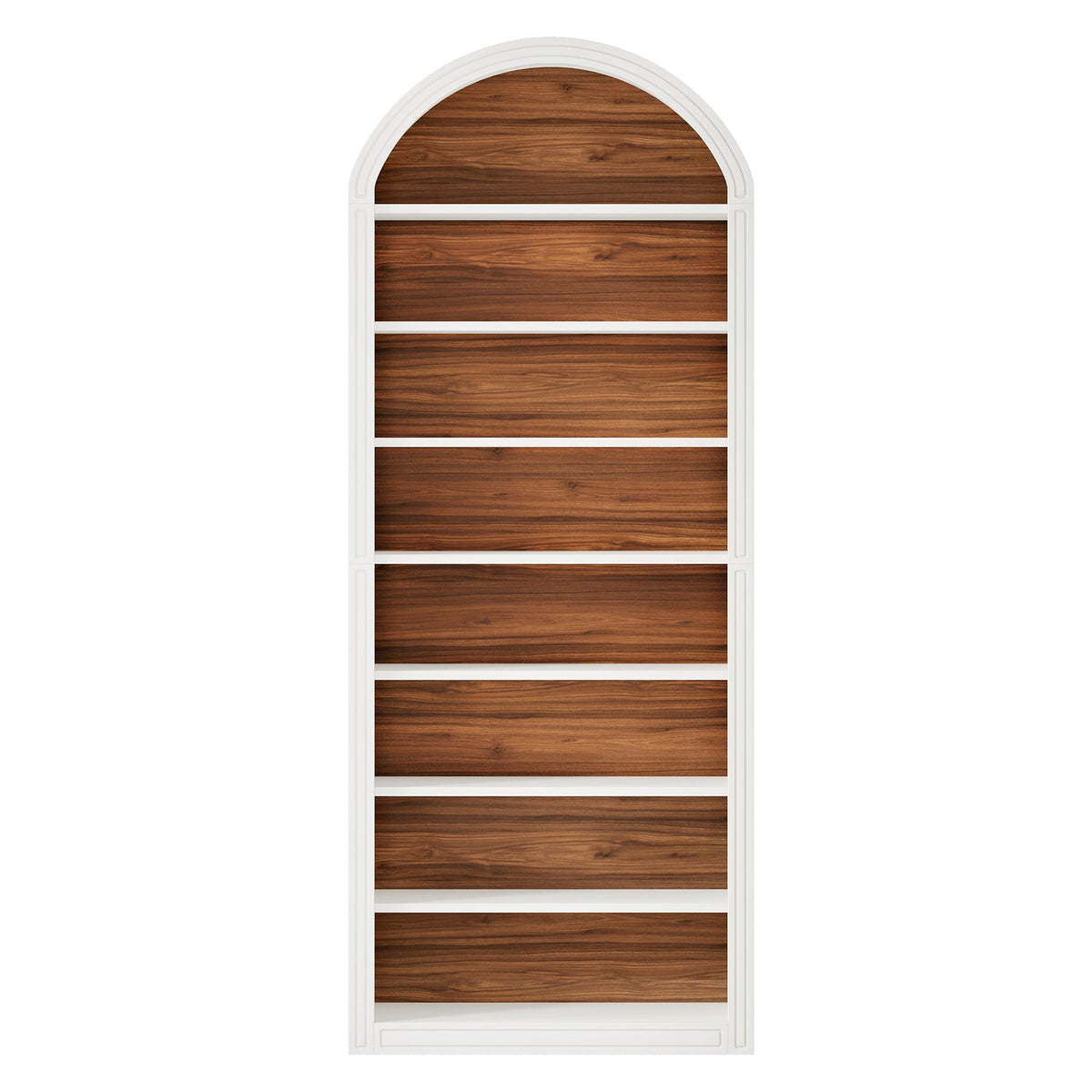 79.53" Tall 8-Tier Black Arched Open Bookshelf