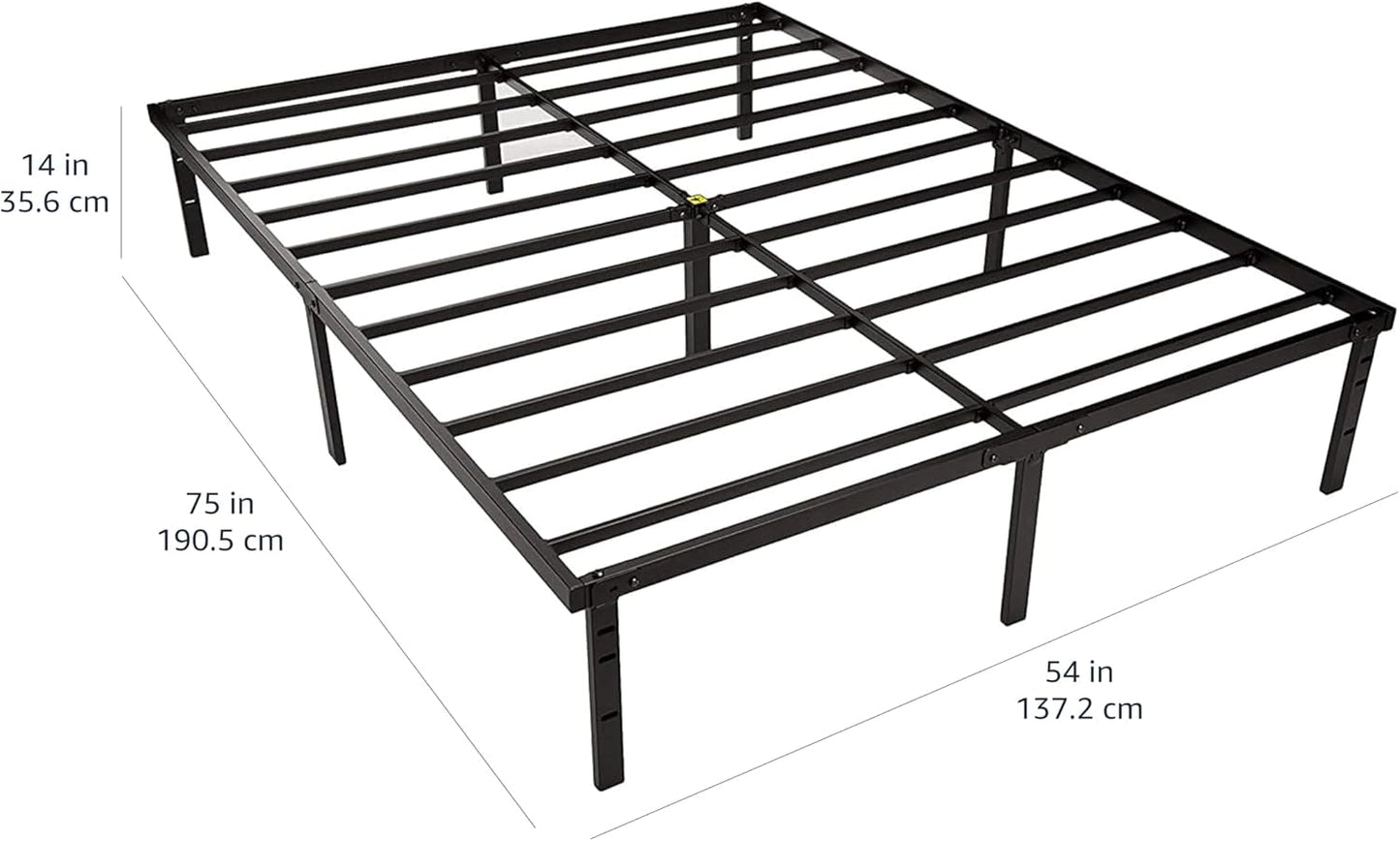 Full Platform Bed Frame With Storage Noiseless Heavy Duty