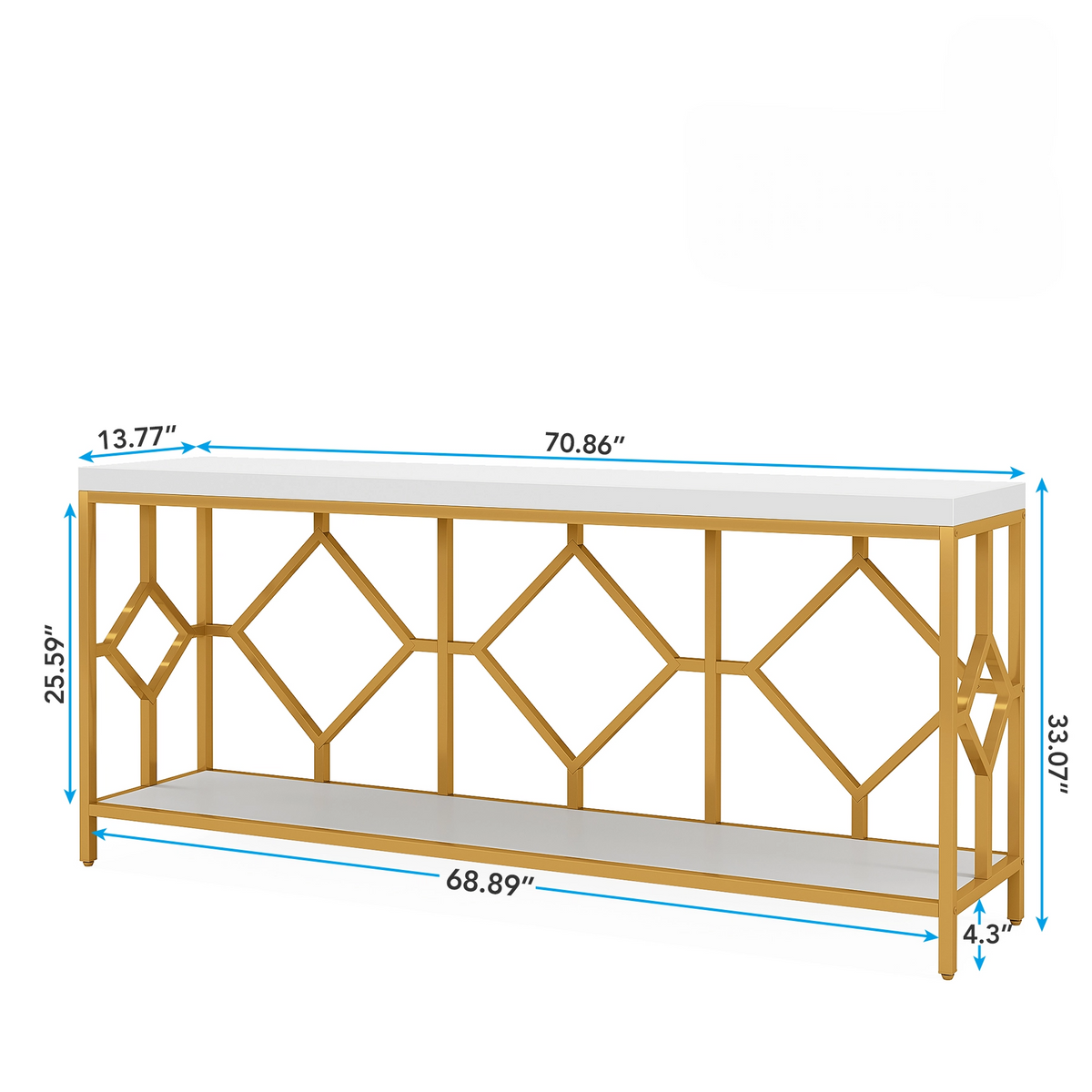 70.9" Extra Long Sofa Table - Industrial Style