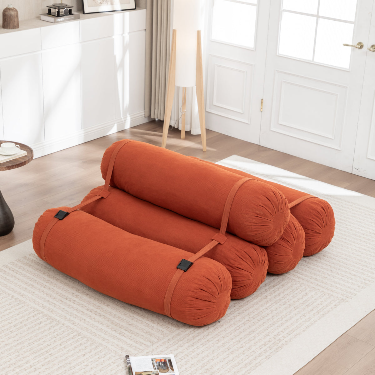 Adjustable Floor Sofa - Corduroy Lazy Sofa with Adjustable Straps