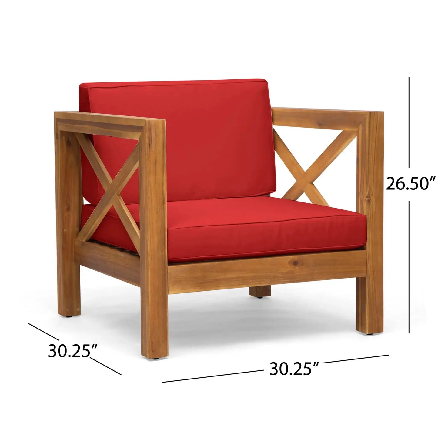 Brava Mid-Century Modern Club Chair With Water Resistant Cushions