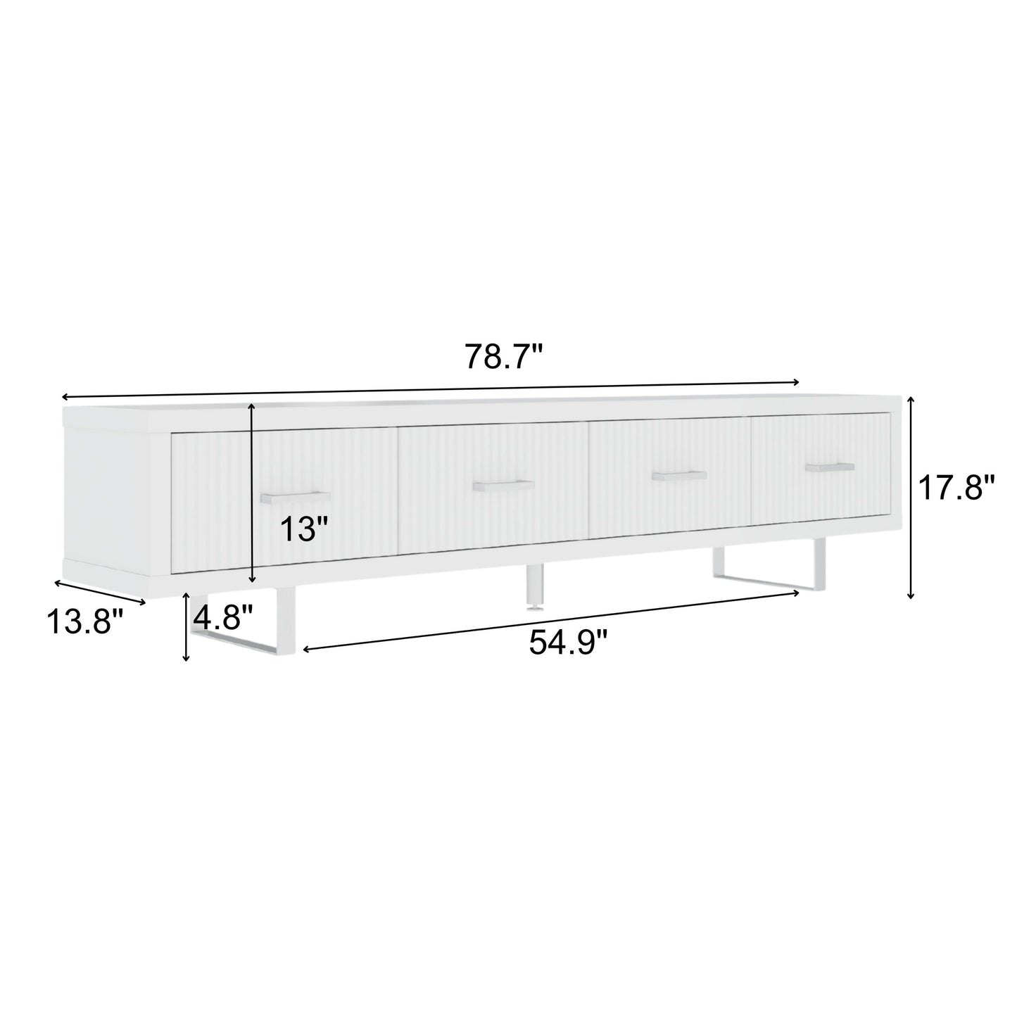 High Gloss TV Stand - 78.7 inches