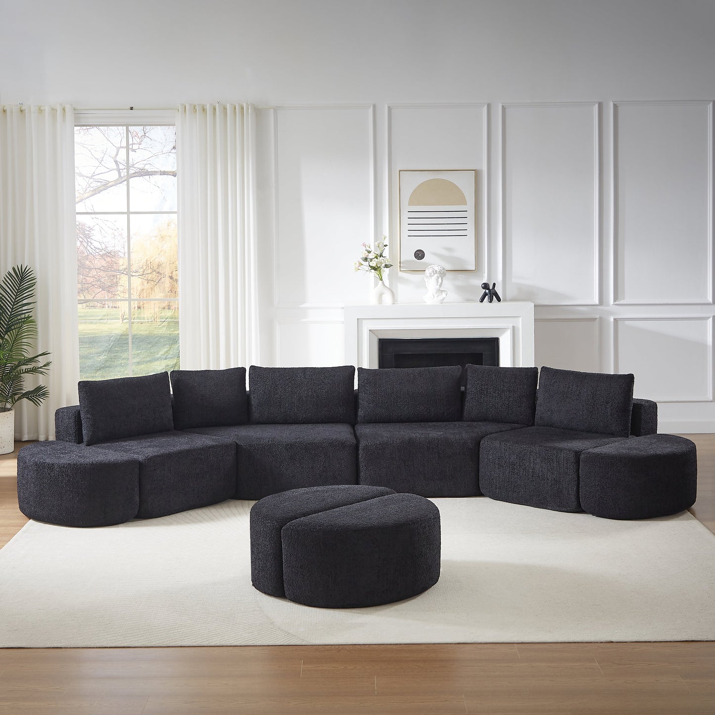 Modular Sofa Set in Chenille Fabric