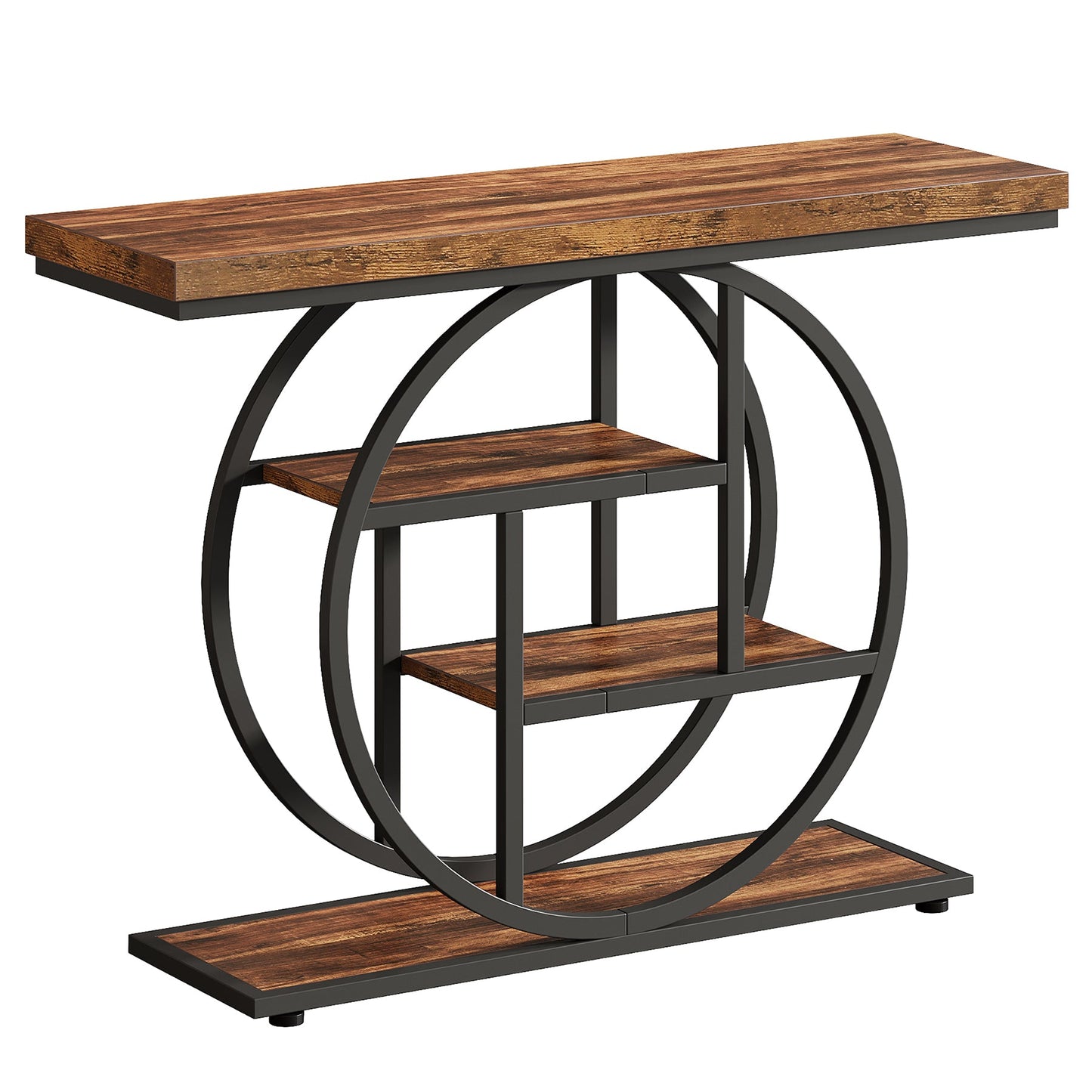 41.3" Industrial Console Table - 4-Tier Rustic Design