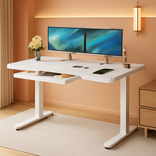 Glass Standing Desk 48x24 Height Adjustable For Home Office
