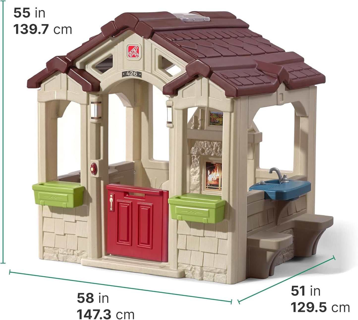 Indoor Outdoor Playhouse With Interactive Sounds Doorbell