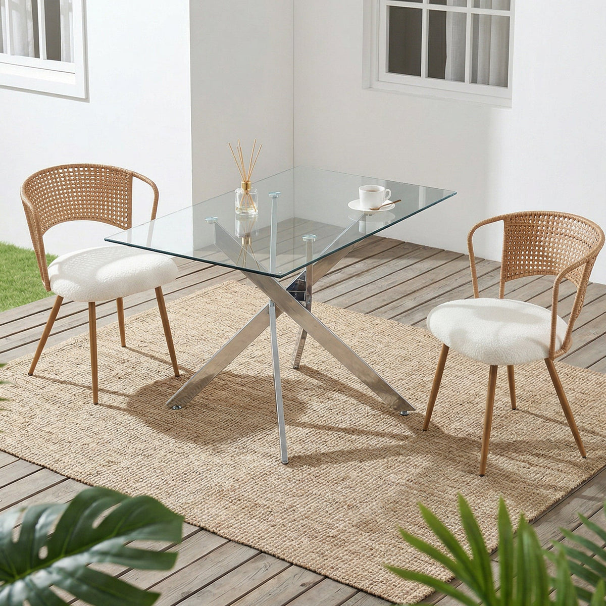 Wicker Dining Chairs - 2-Piece Set