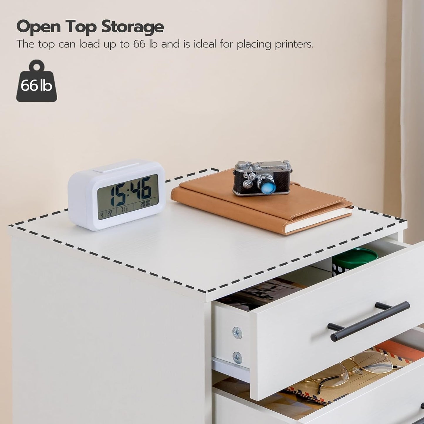 White 7 Drawer File Cabinet Storage For Home Office