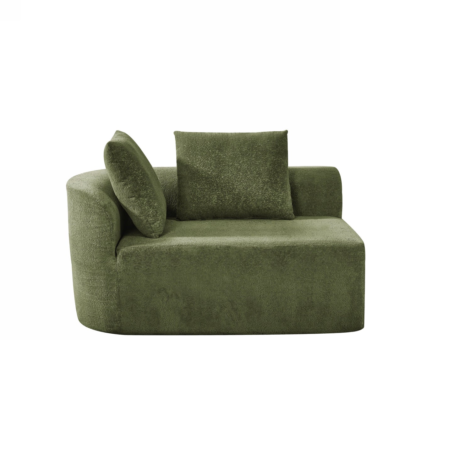116' Modern Curved Sectional Sofa with High-Density Fully Compressed Sponge and Chaise Lounge, Pearl Upholstery, 2-Piece Set, Fully Assembled Right Hand Facing, Perfect for Living Room, Lounge