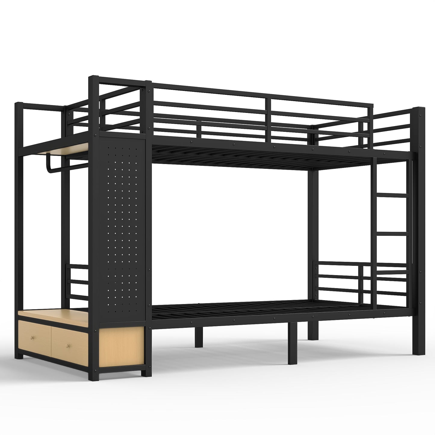 Twin XL Over Twin XL Size Metal Bunk Bed for Teens