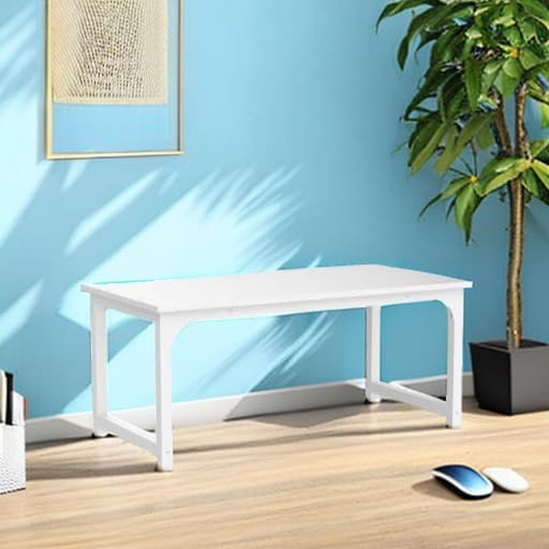 63 Inch White Executive Office Desk 31.5 Inch Wide