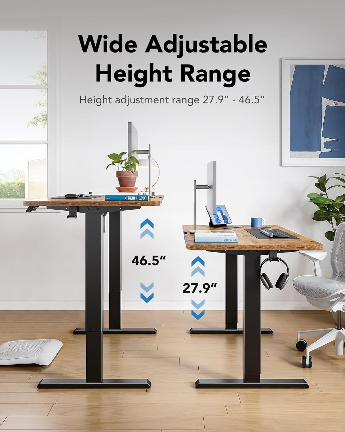 48x24 Inch Electric Standing Desk With Adjustable Height