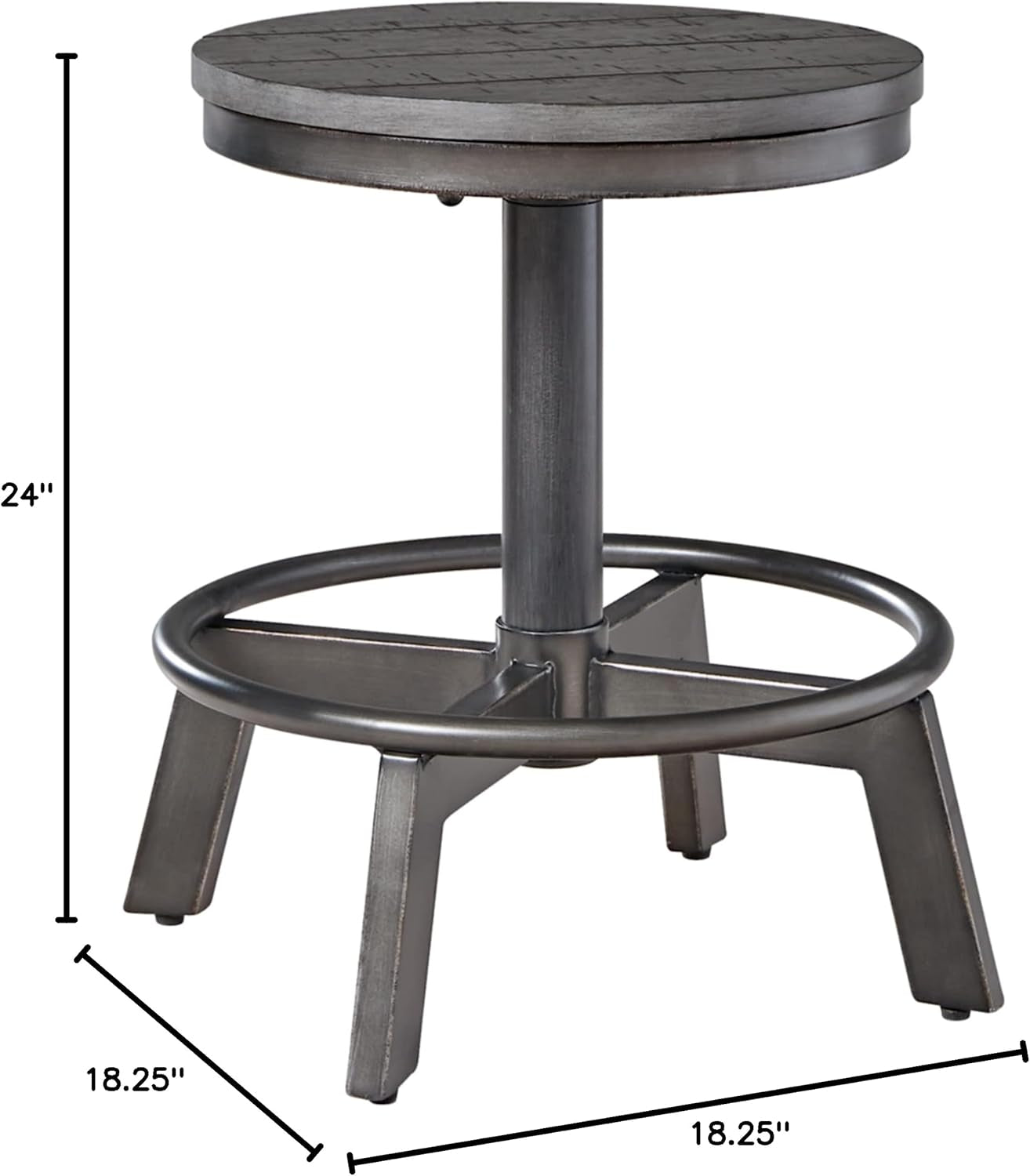 Torjin Gray Industrial Counter Height Stool Set of Two