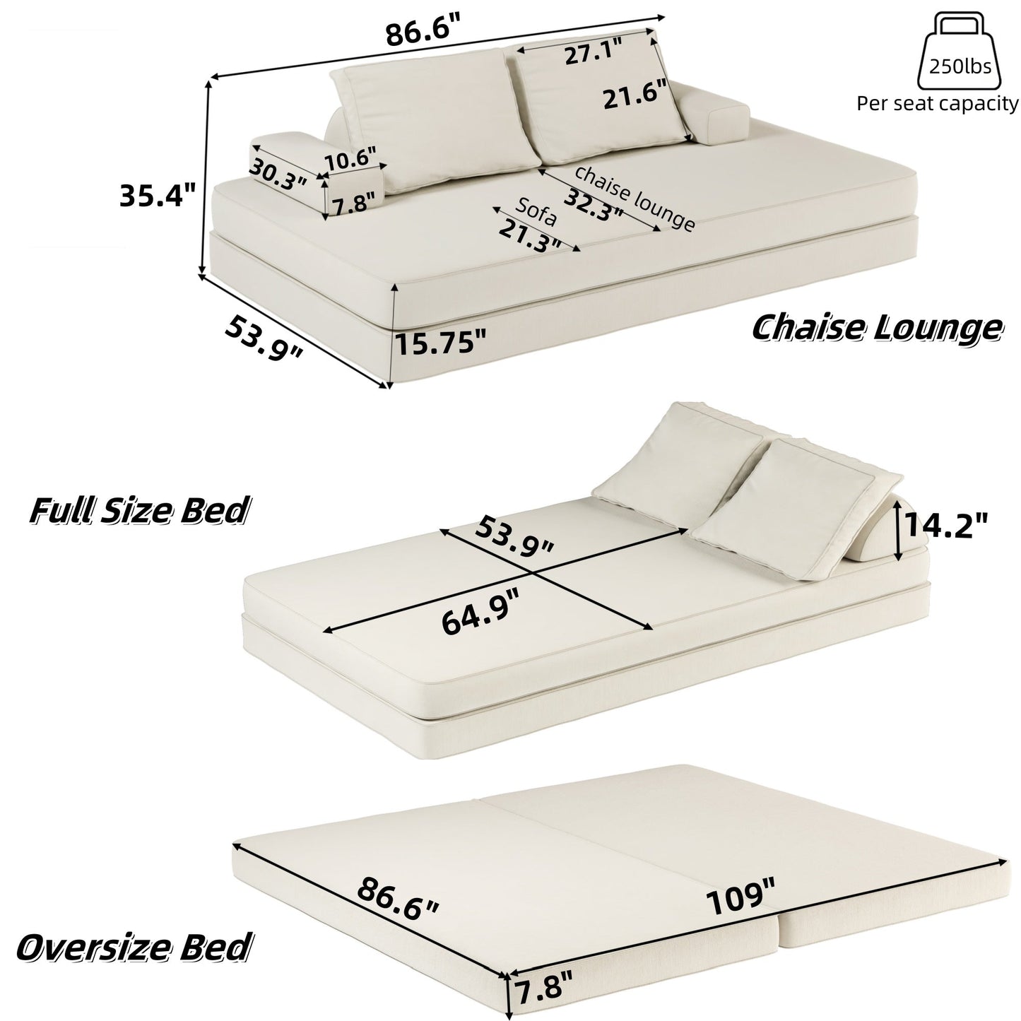 Multifunctional Convertible Sofa Bed