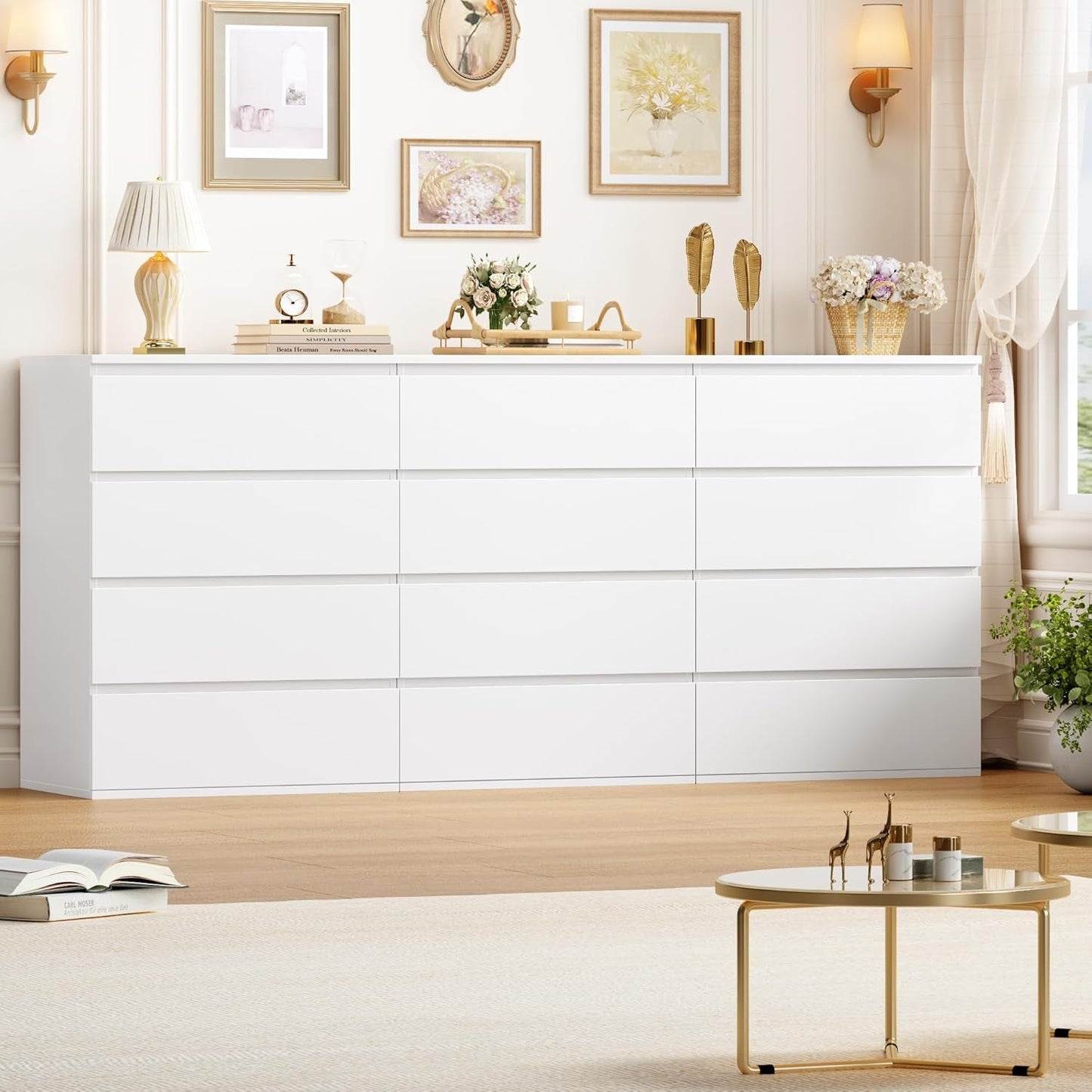 White Four Drawer Dresser Ultra Minimalist Cabinet