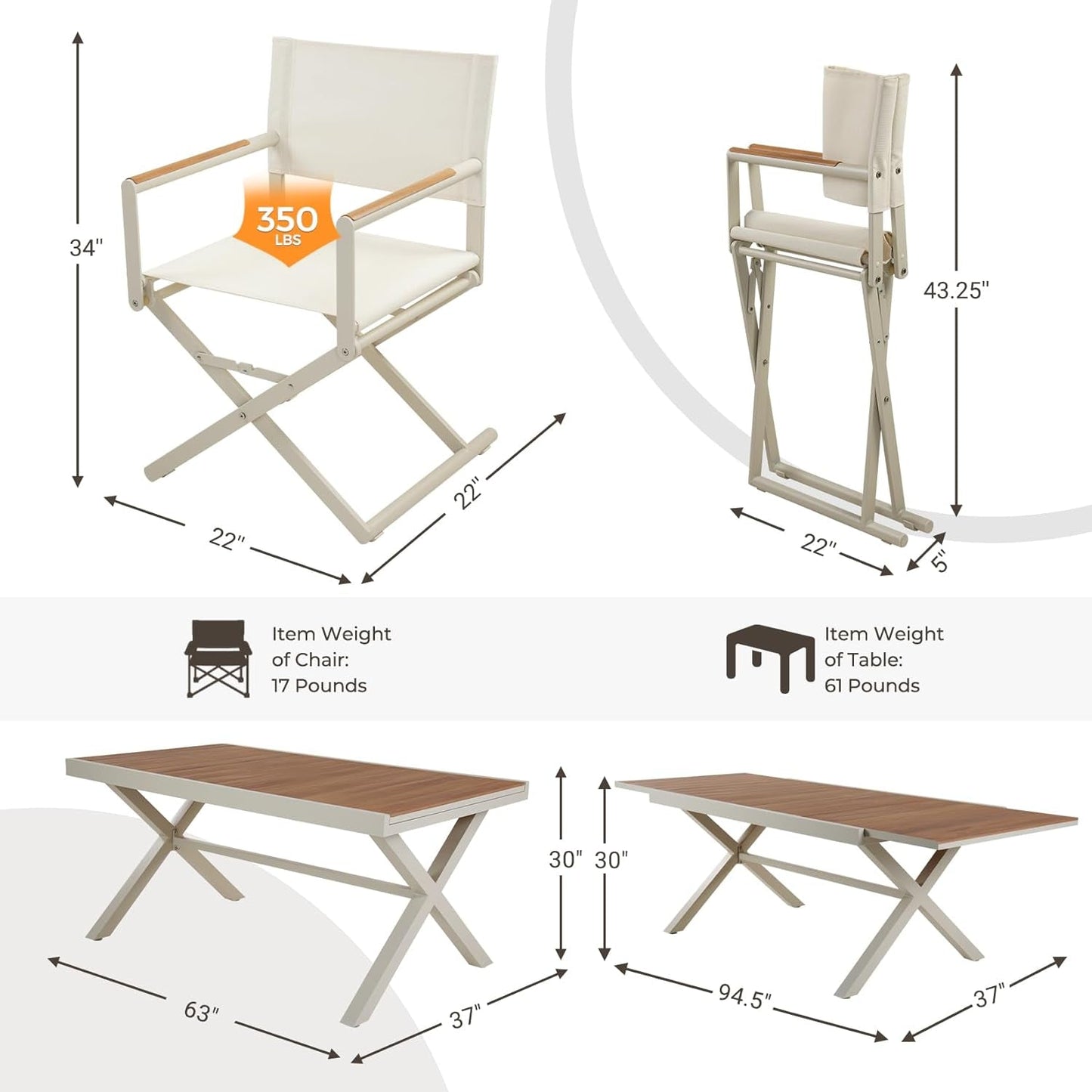 11 Piece Outdoor Dining Set Apricot Sling Mesh Chairs With Wood Grain Expandable Table For 6 To 8