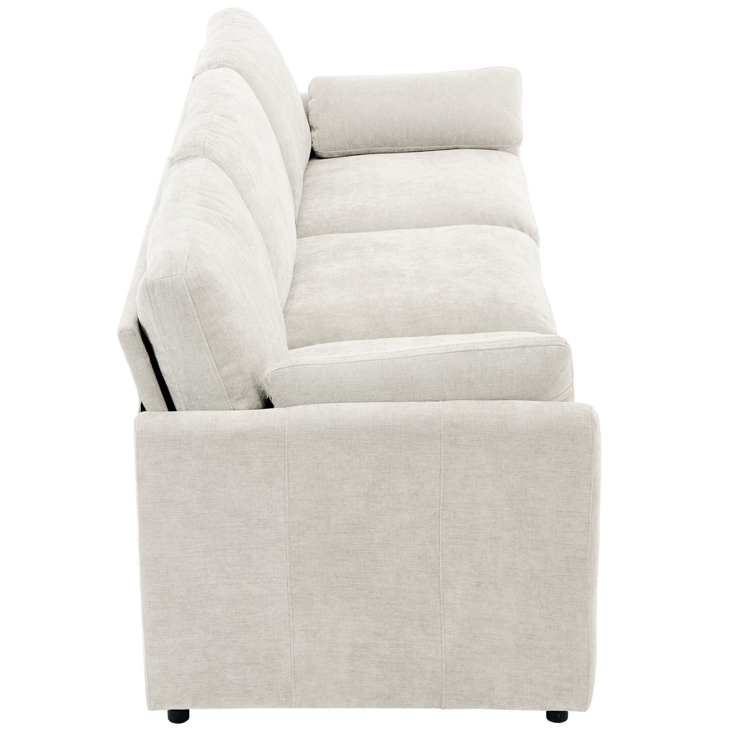 Cozy Upholstered 3-Seater Sofa with Plush Double Cushion and Ergonomic Design