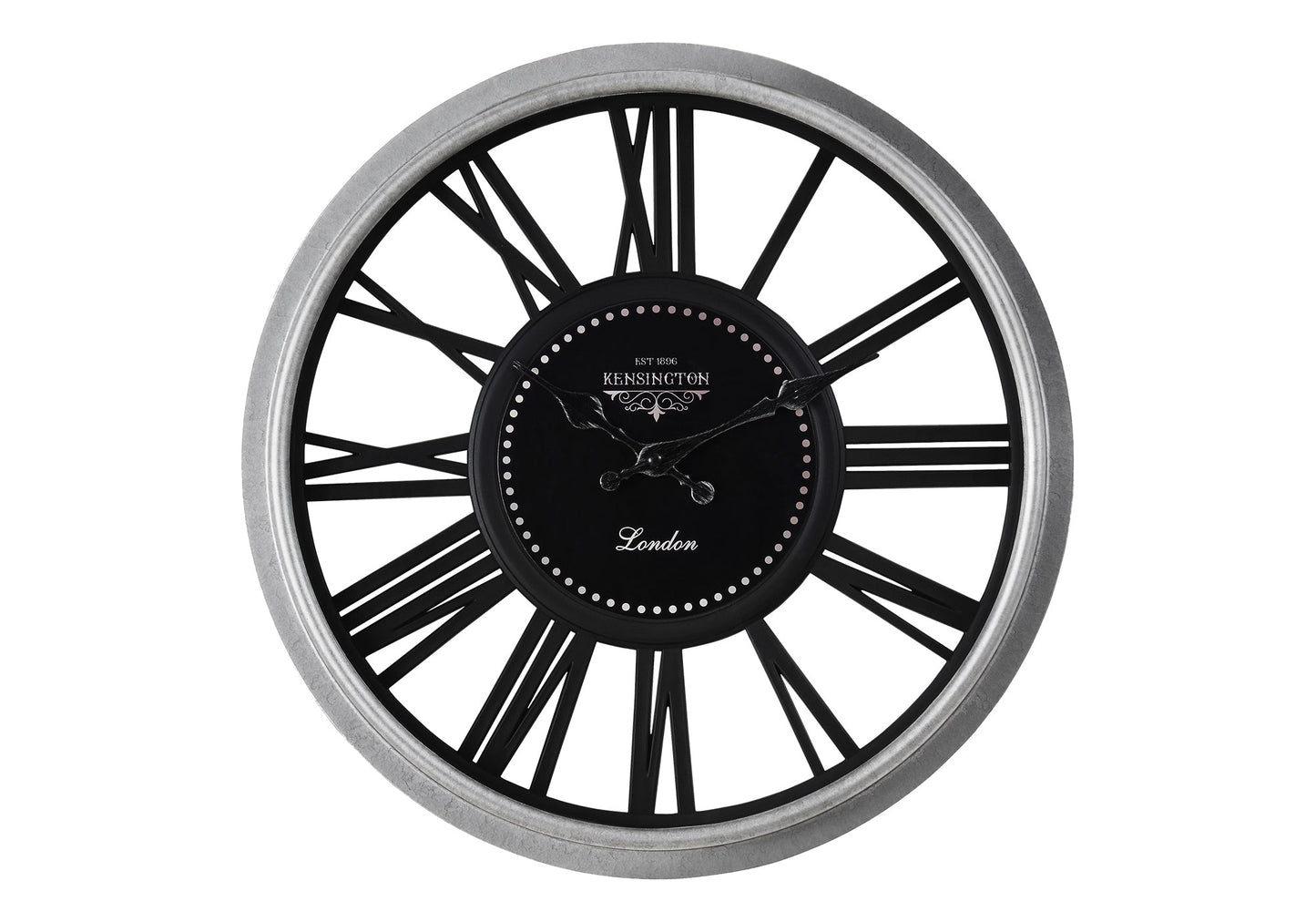 Clocks, 16' Round, Wall Clock, Silver, Black, Transitional