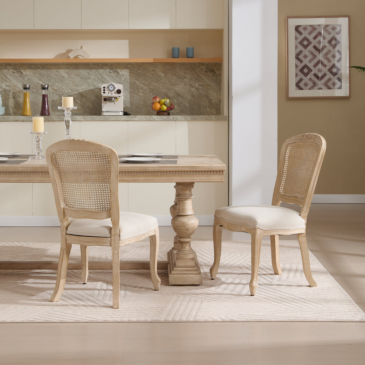 French Country Dining Chairs Set of 2