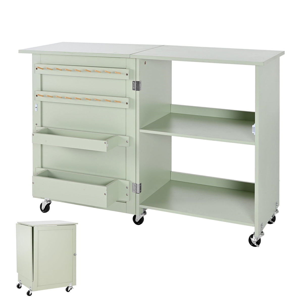 Folding Sewing Table - Multipurpose Craft Station with Storage