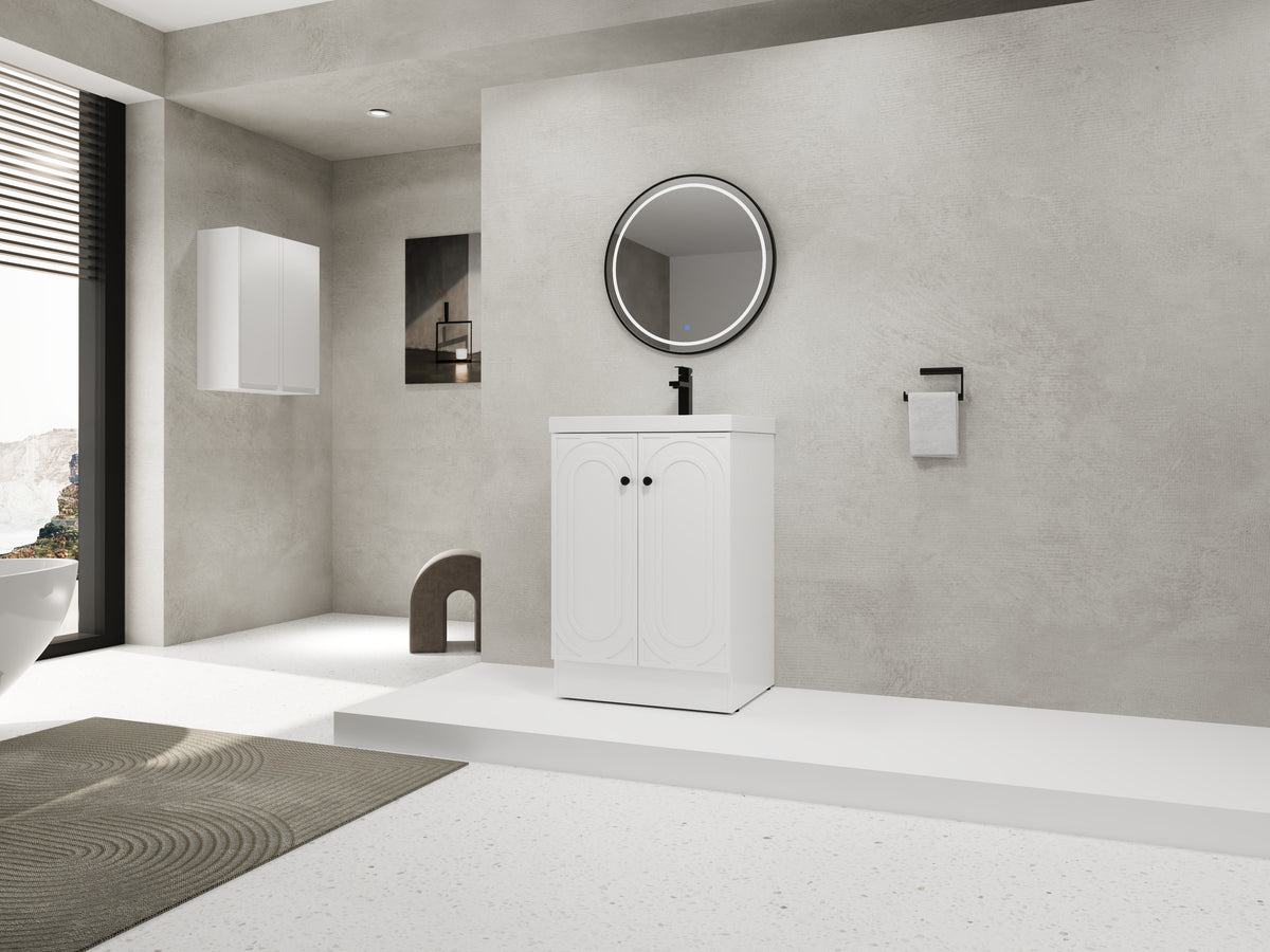 24" Freestanding Bathroom Vanity with Resin Sink