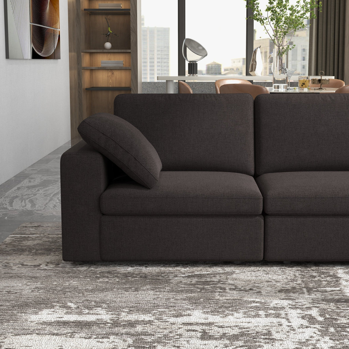 Cecilia Modular Corner Sectional Modern Fabric Sofa