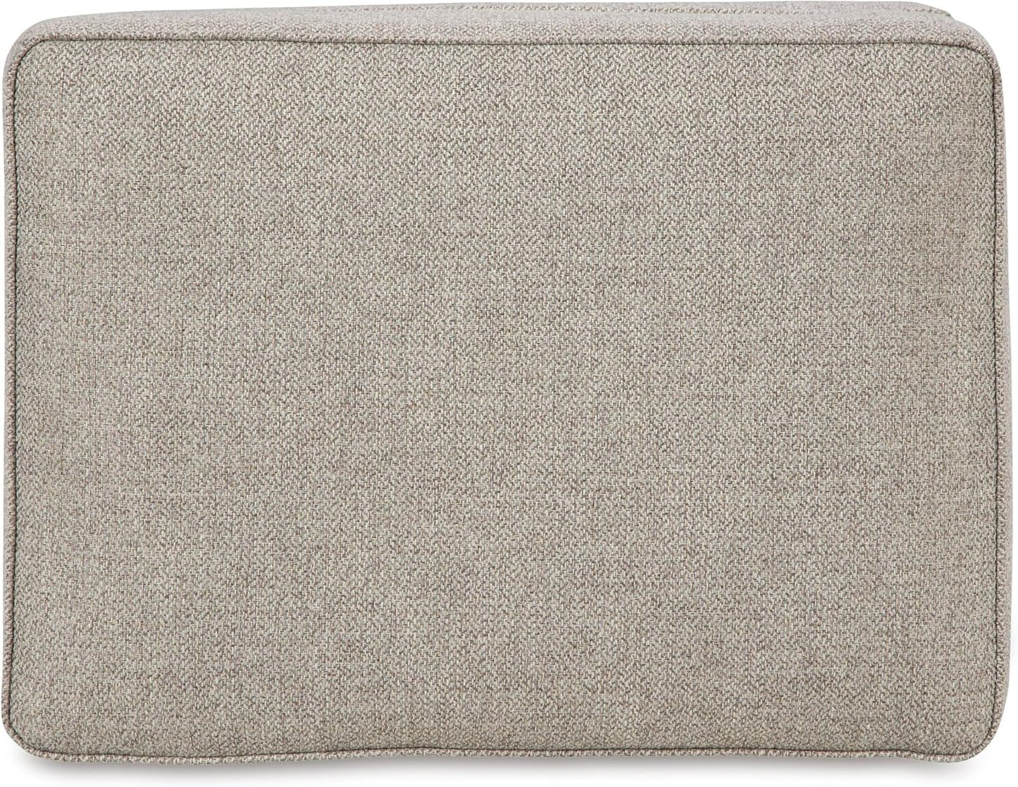 Rectangular Upholstered Ottoman Light Brown Bun Legs
