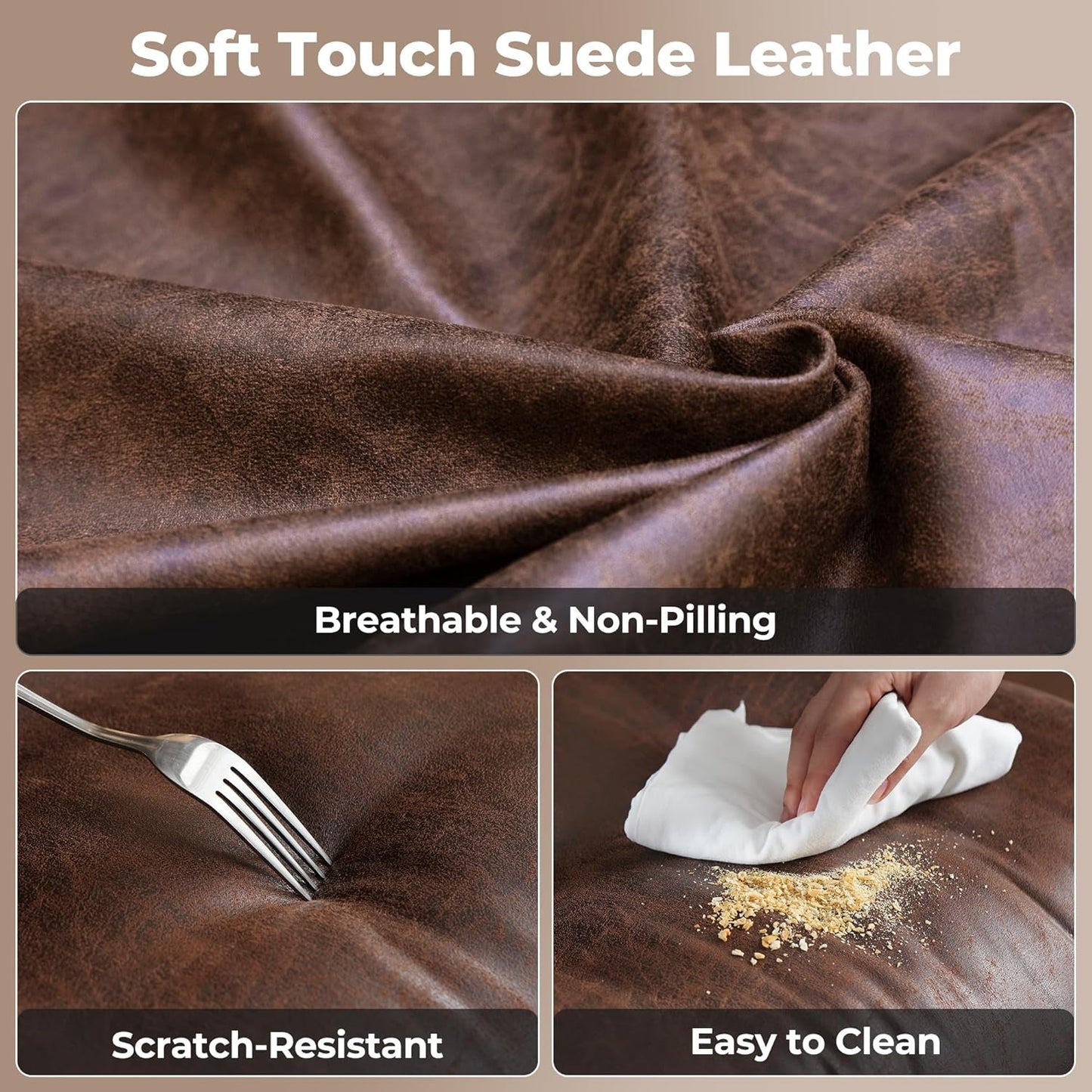 Ergonomic Leather Office Chair Dark Brown Mid Century Modern