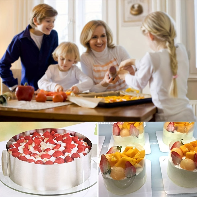 Expandable Stainless Steel Cake Ring Mold  Adjustable Baking Tool