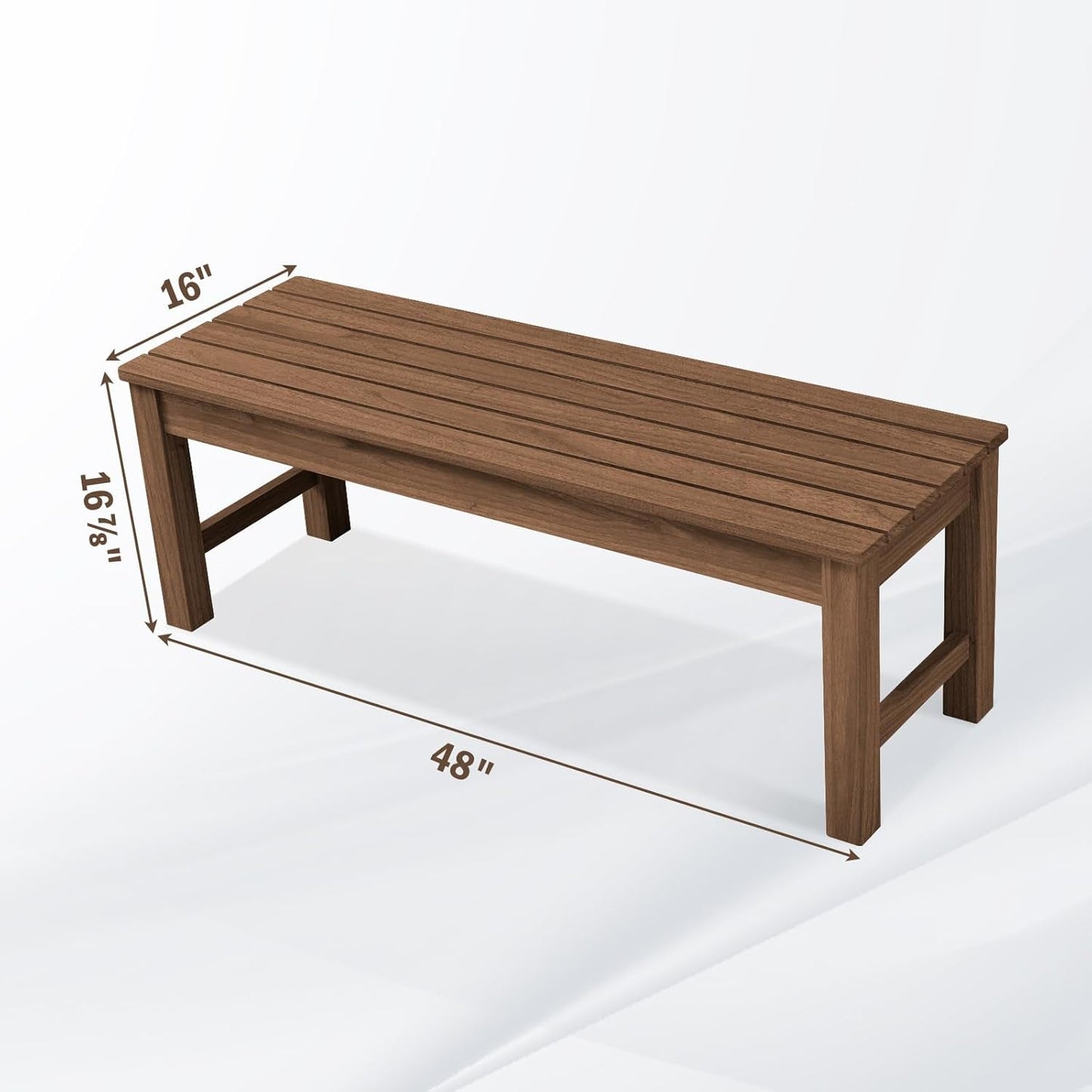 Outdoor Backless Patio Bench for Garden and Porch