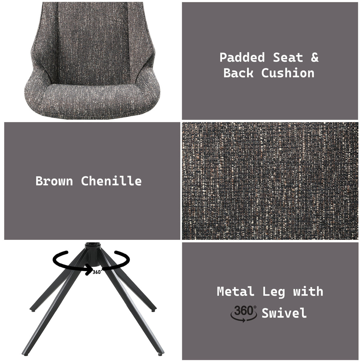 Malika Swivel Dining Chair