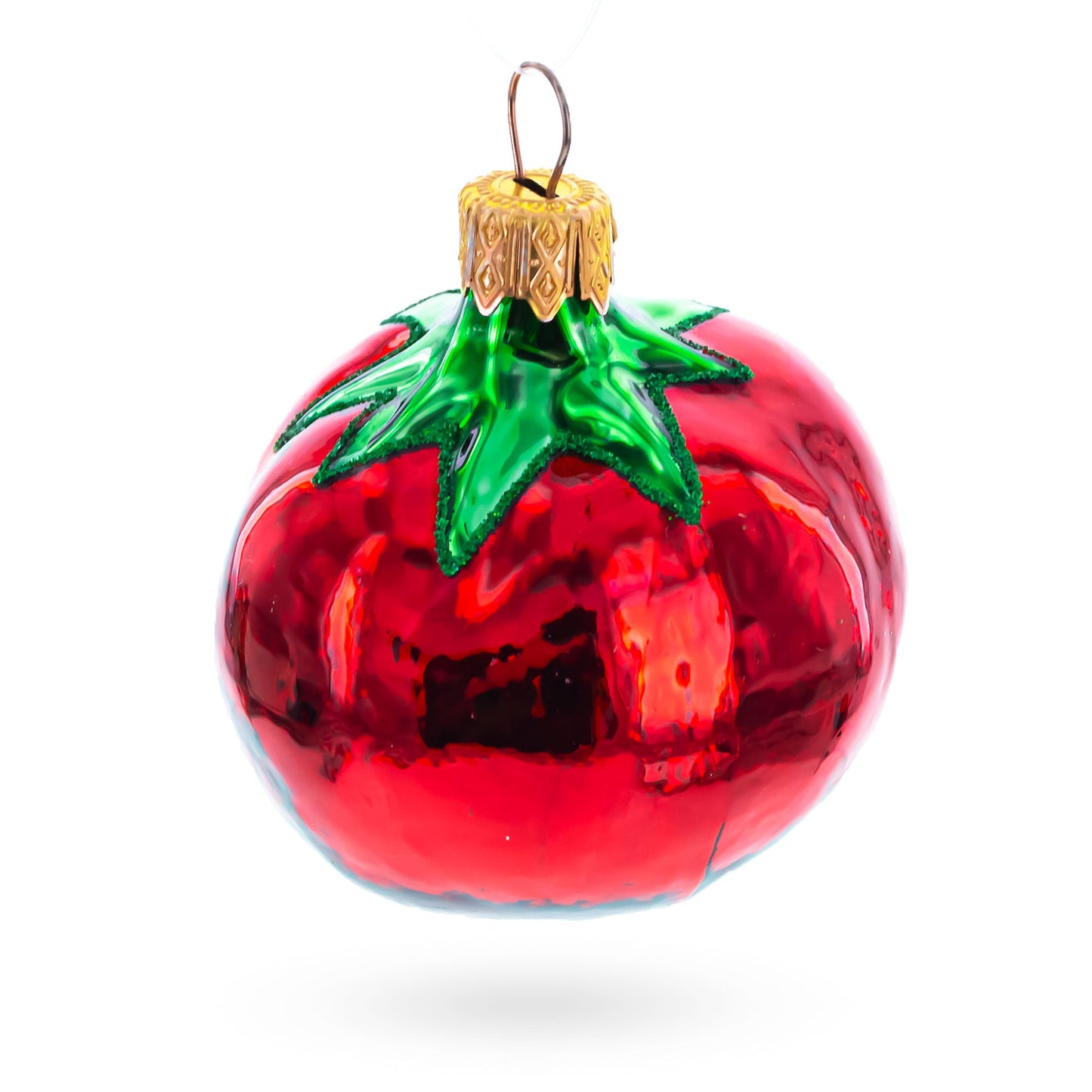 Red Tomato Mini Glass Christmas Ornament 2.8 Inches