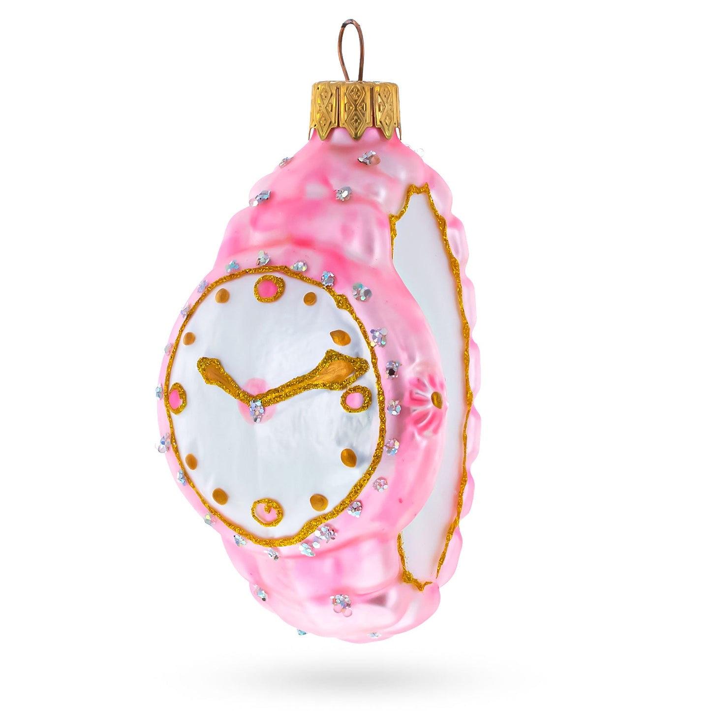 Elegant Pink Wristwatch Glass Christmas Ornament