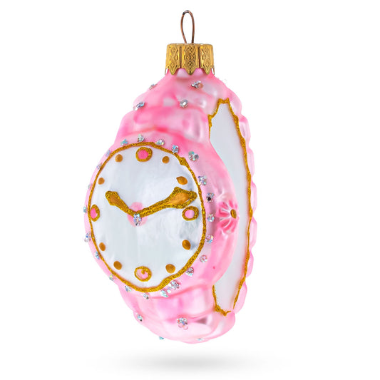 Elegant Pink Wristwatch Glass Christmas Ornament