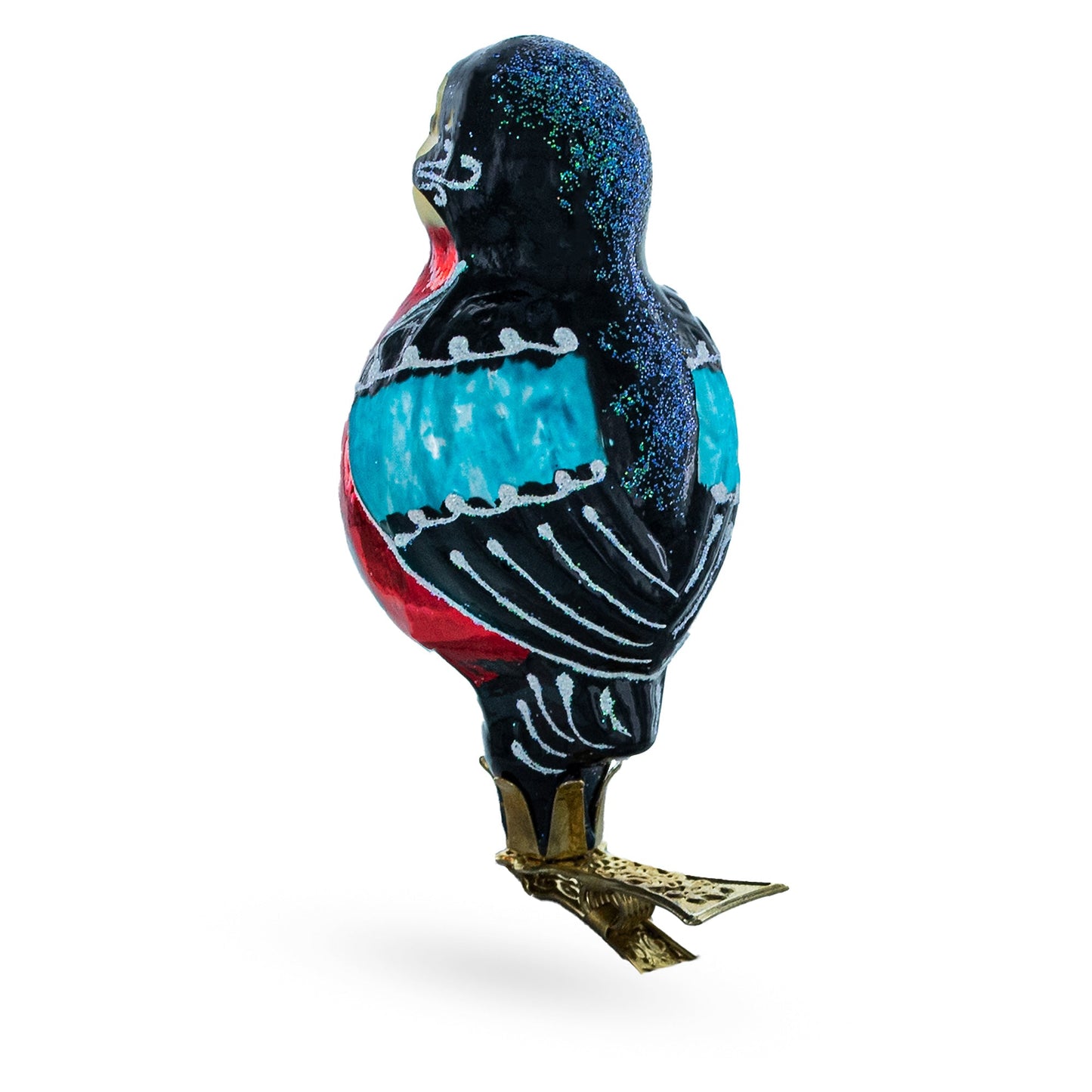 Red-Breasted Songbird Clip-on Glass Christmas Ornament