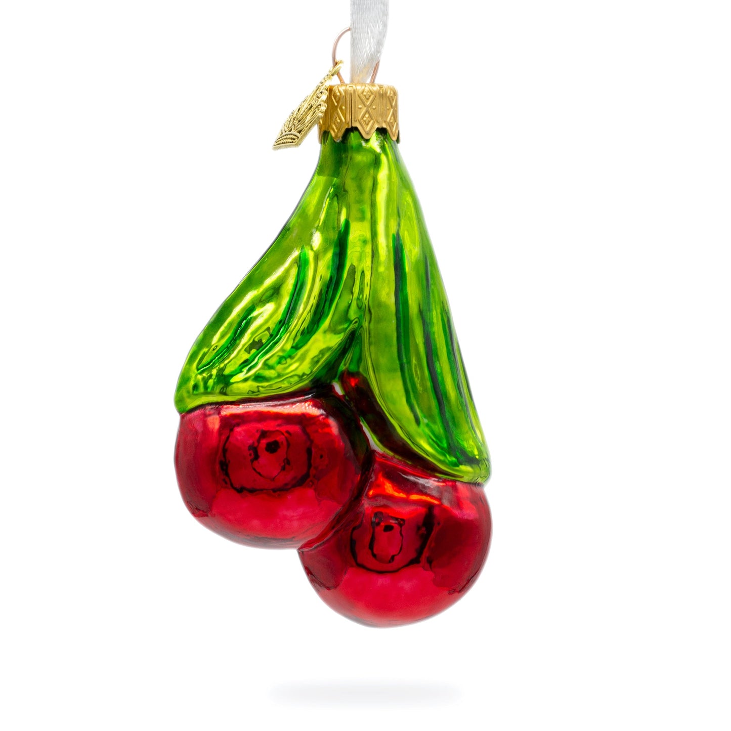 Cherries Glass Christmas Ornament