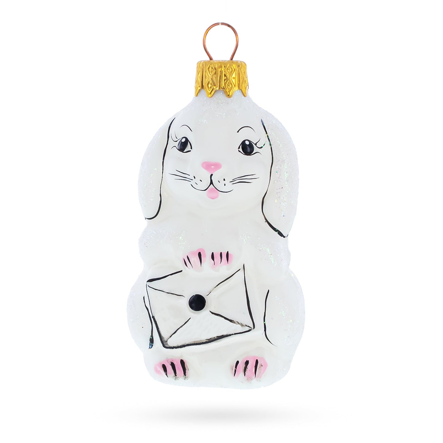 Winter Bunny with Letter Glass Ornaments