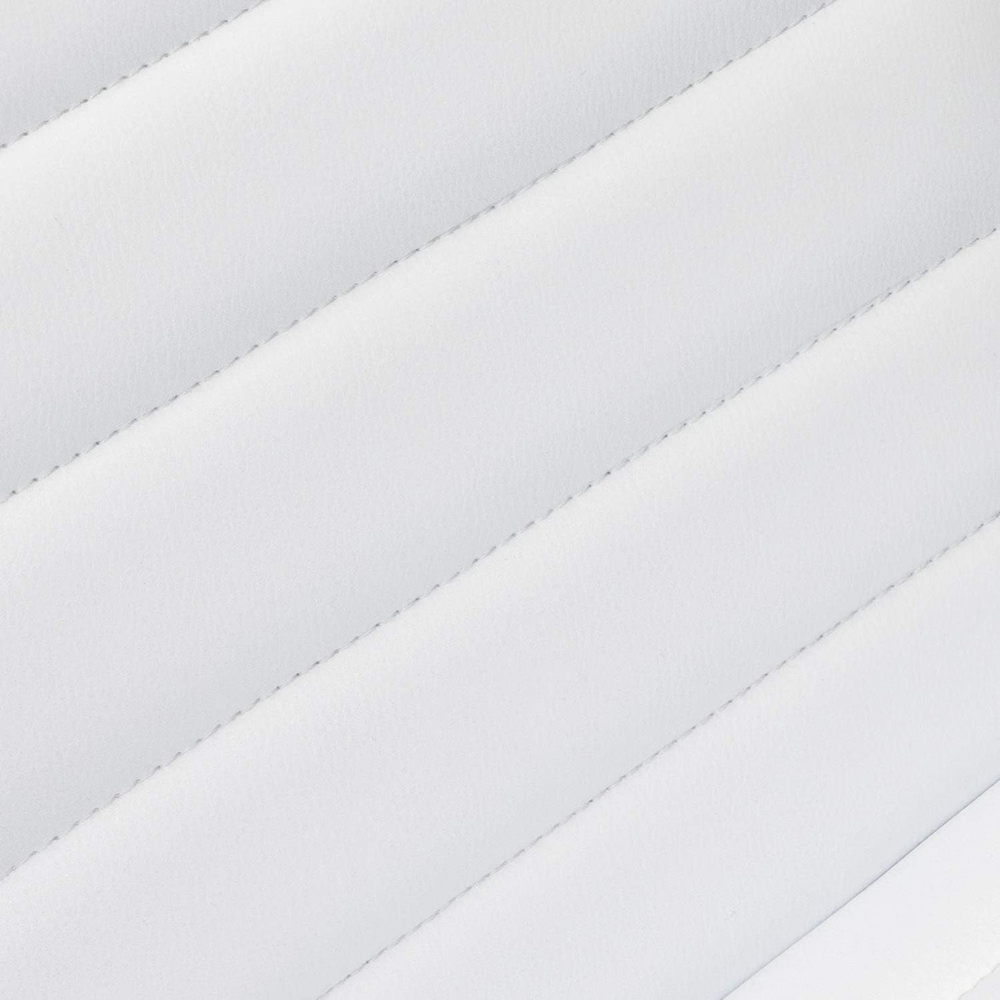 Mid Back Vanity Chair White PU Leather Swivel Office Chair