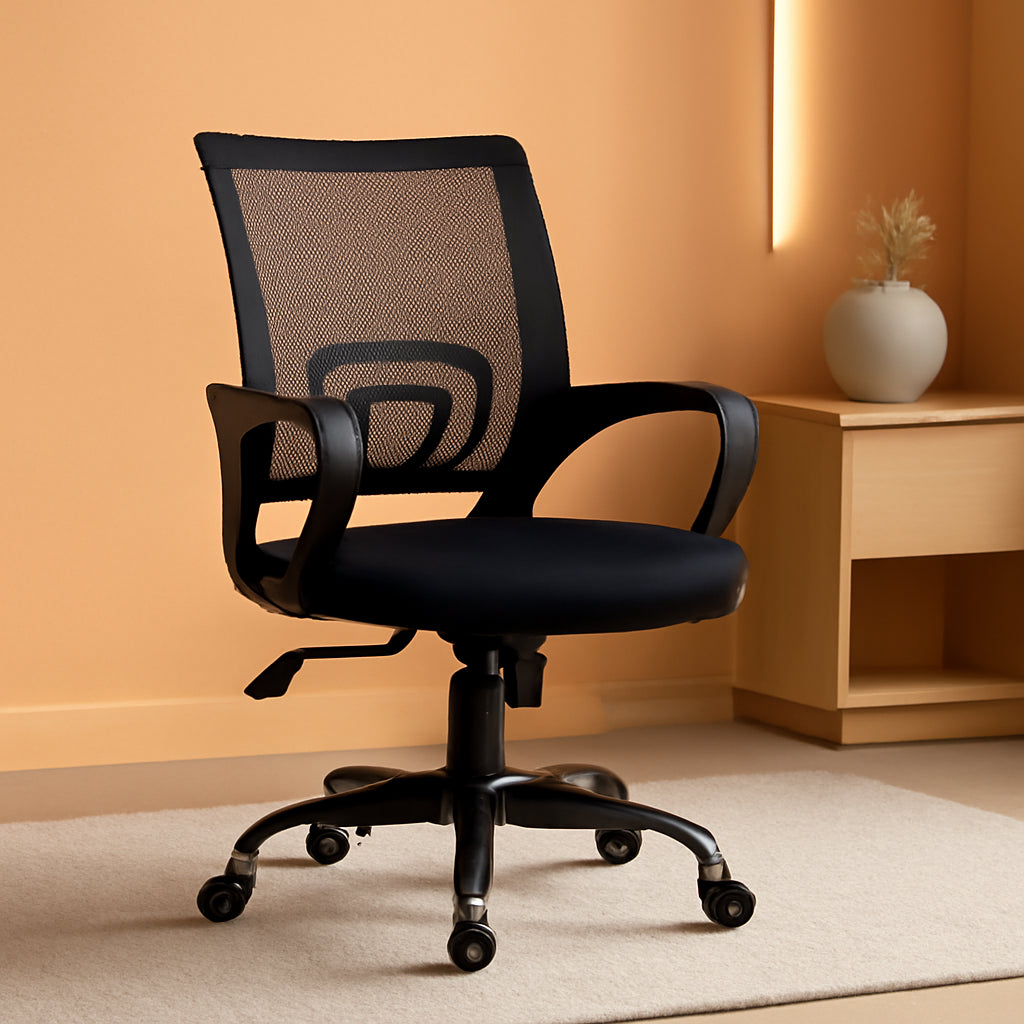 Ergonomic Office Chair Black With Lumbar Support Adjustable