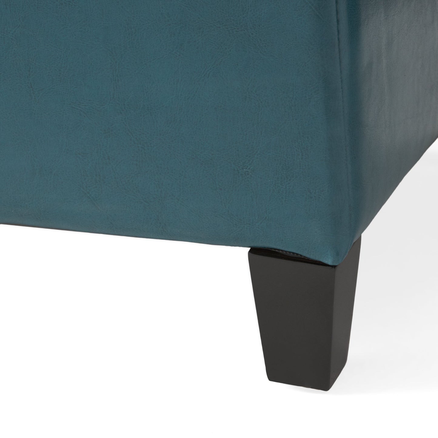 Upholstered PU Leather Storage Ottoman