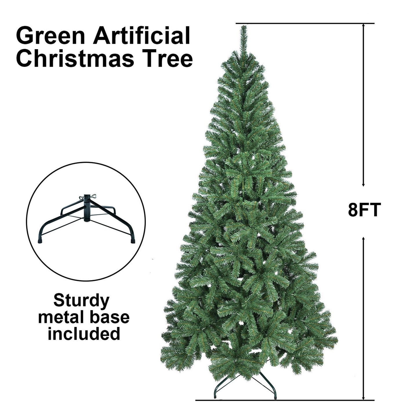 6FT Artificial Christmas Tree with 500 PVC Tips