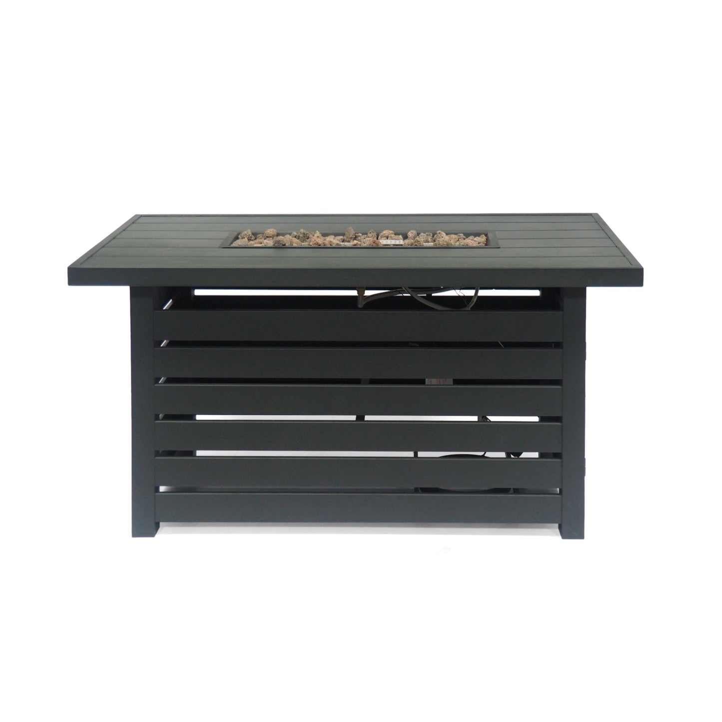 Rectangular Iron Fire Pit - 30,000 BTU - Tank Cover Inside