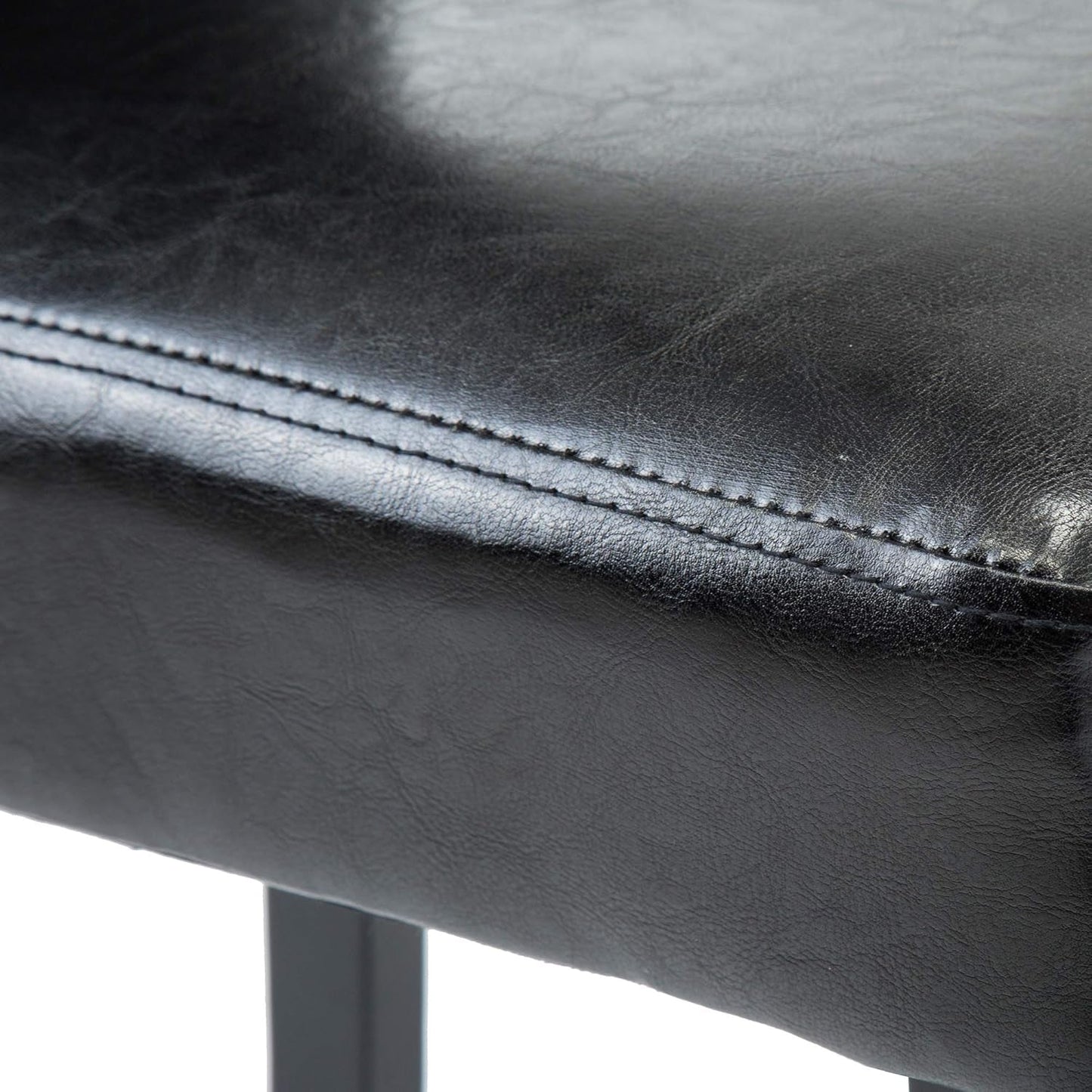 Modern PU Upholstered Dining Chairs Black Cushioned Seats