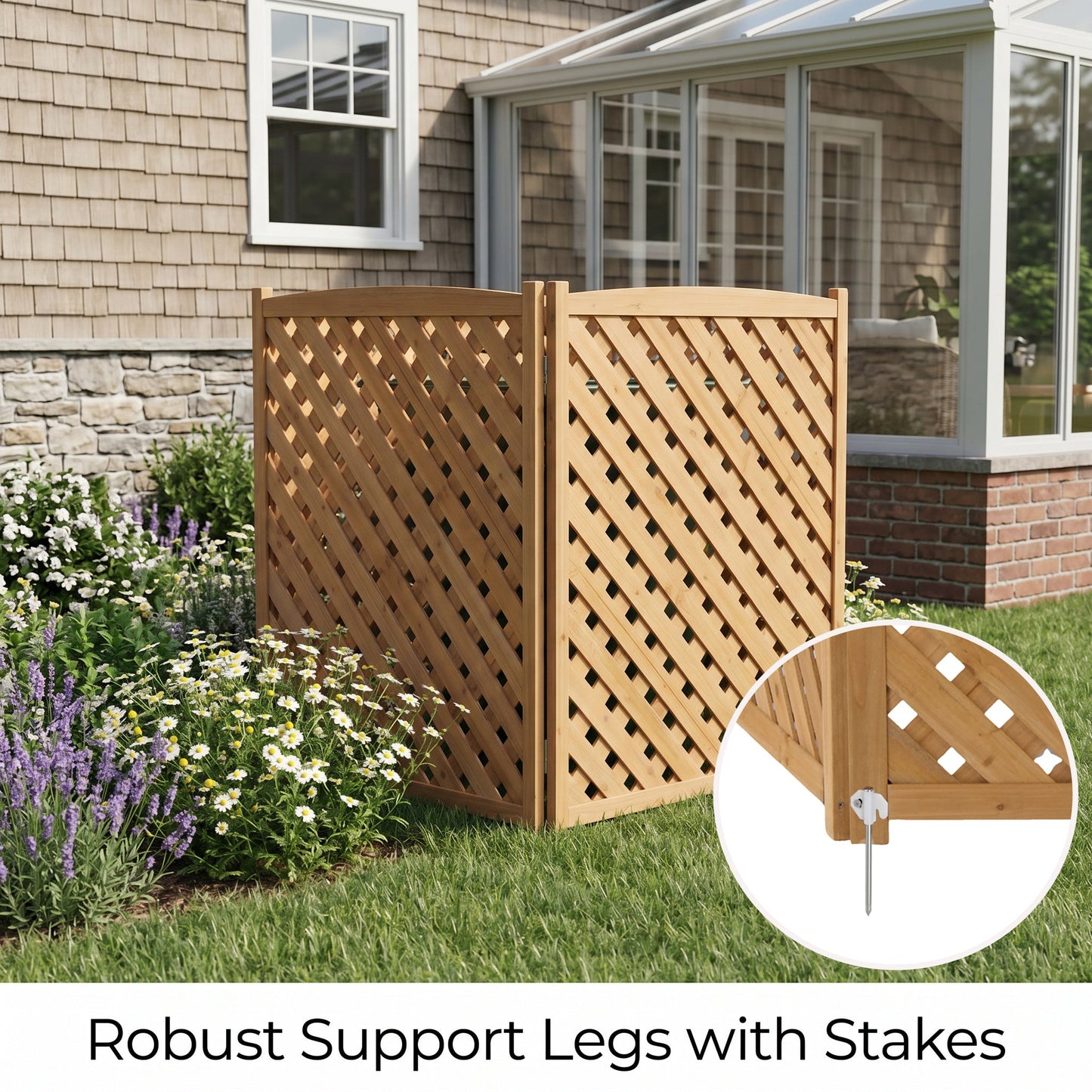 3-Panel Outdoor Air Conditioner Fence Screen