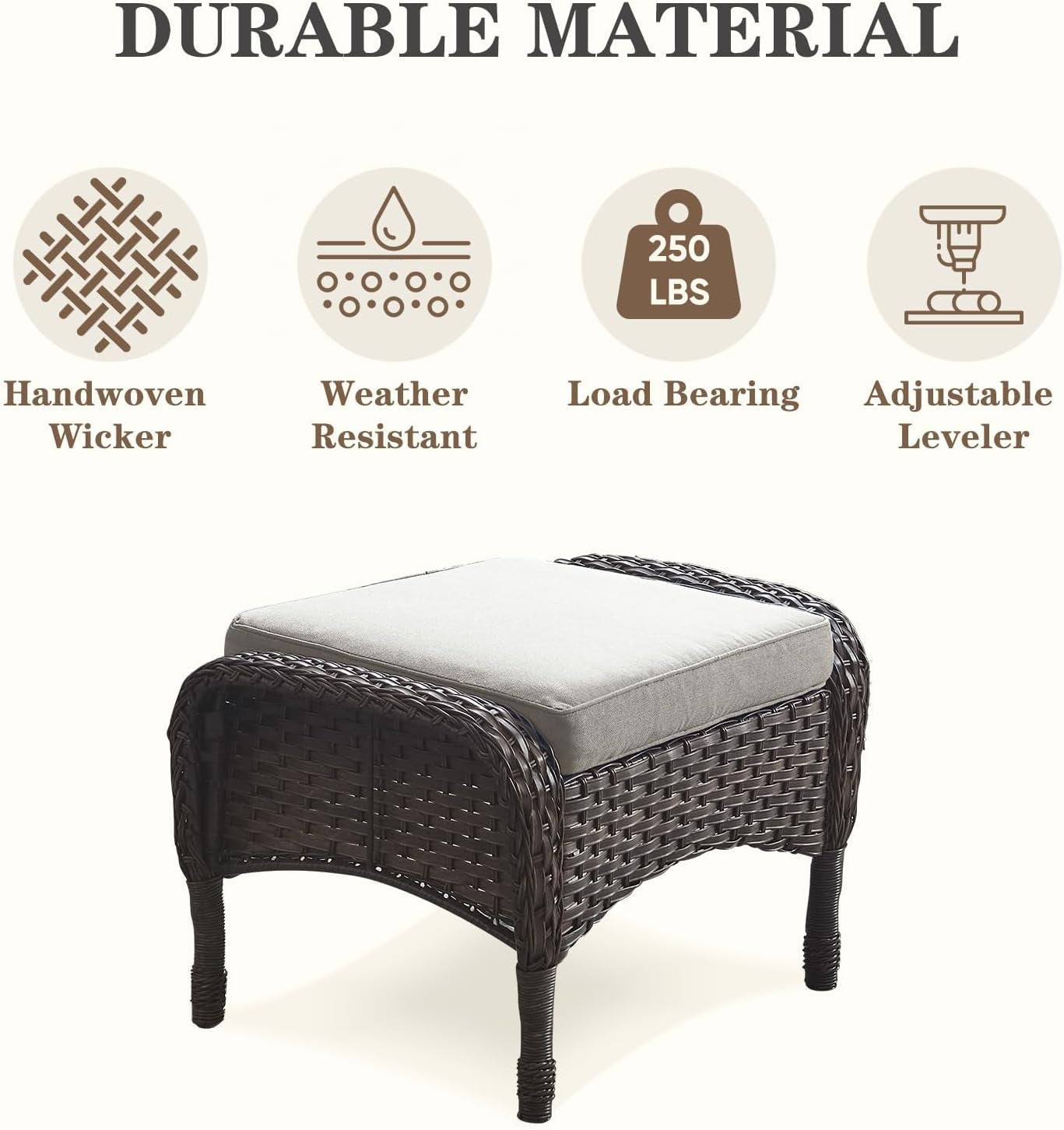 6 Piece Outdoor Patio Conversation Set Brown Wicker