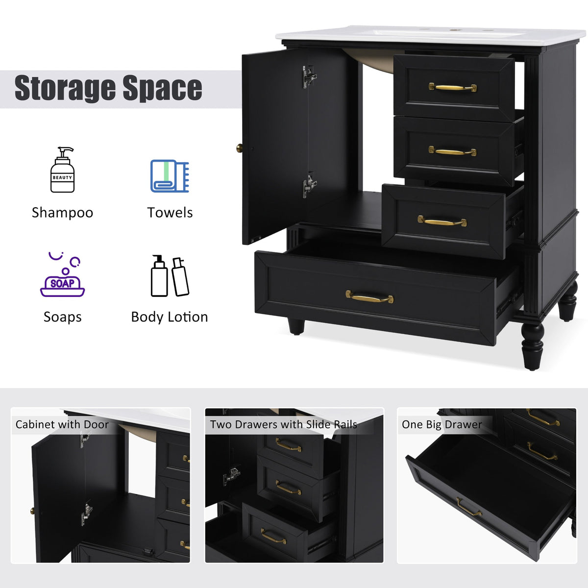 30" Bathroom Vanity with Sink