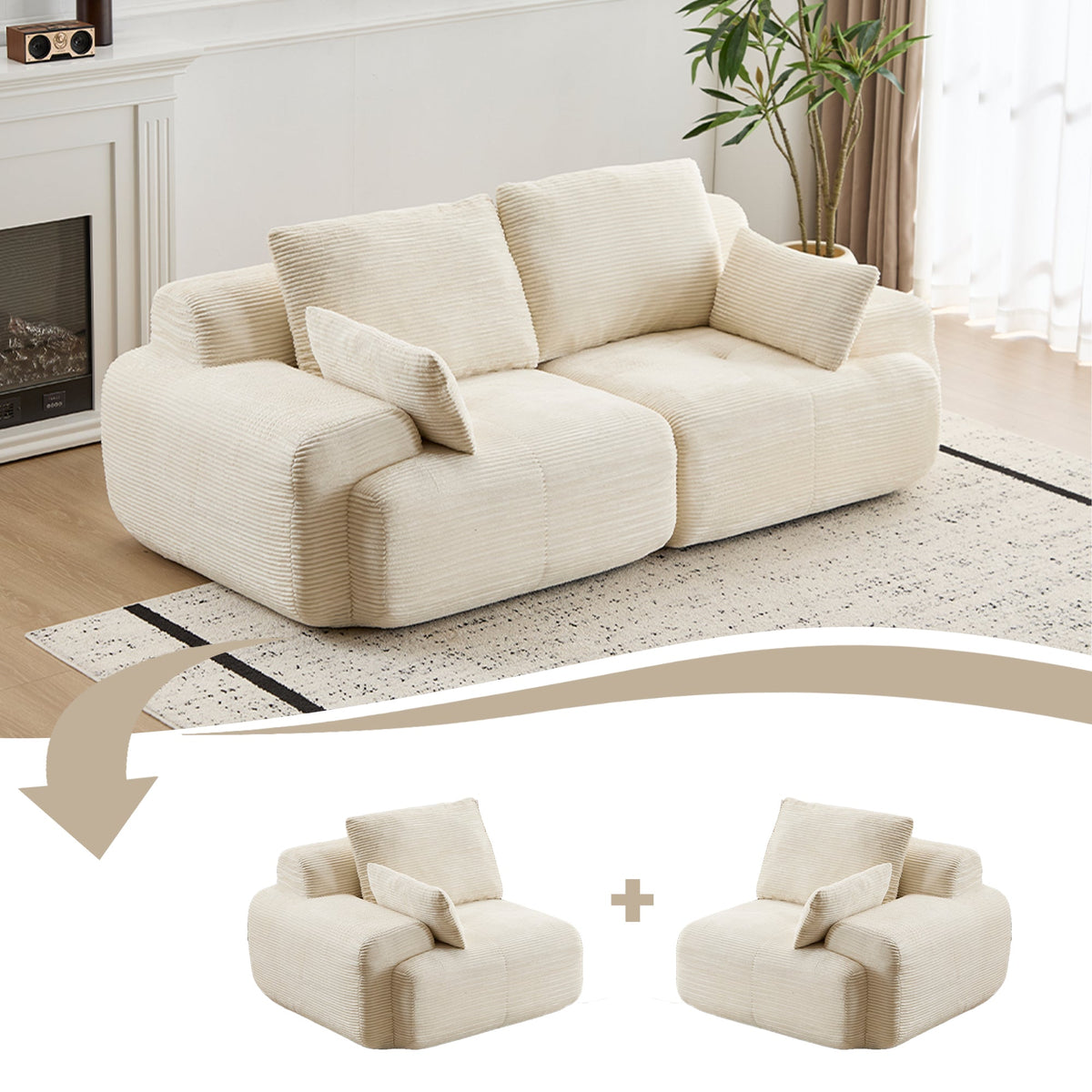 Modern Memory Foam Compressed Sofa