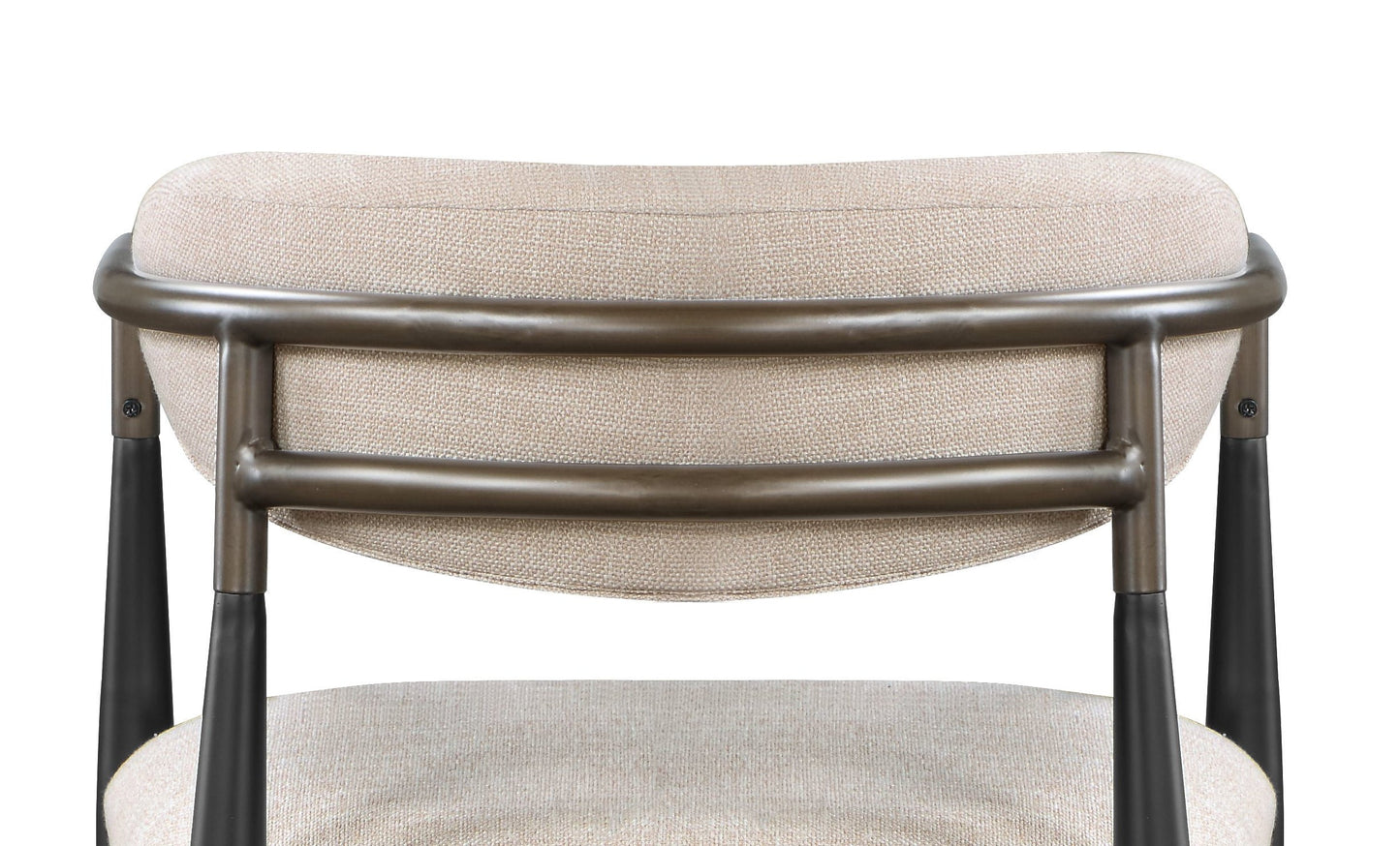 Set of 2 Beige and Black Armchair with Open Back