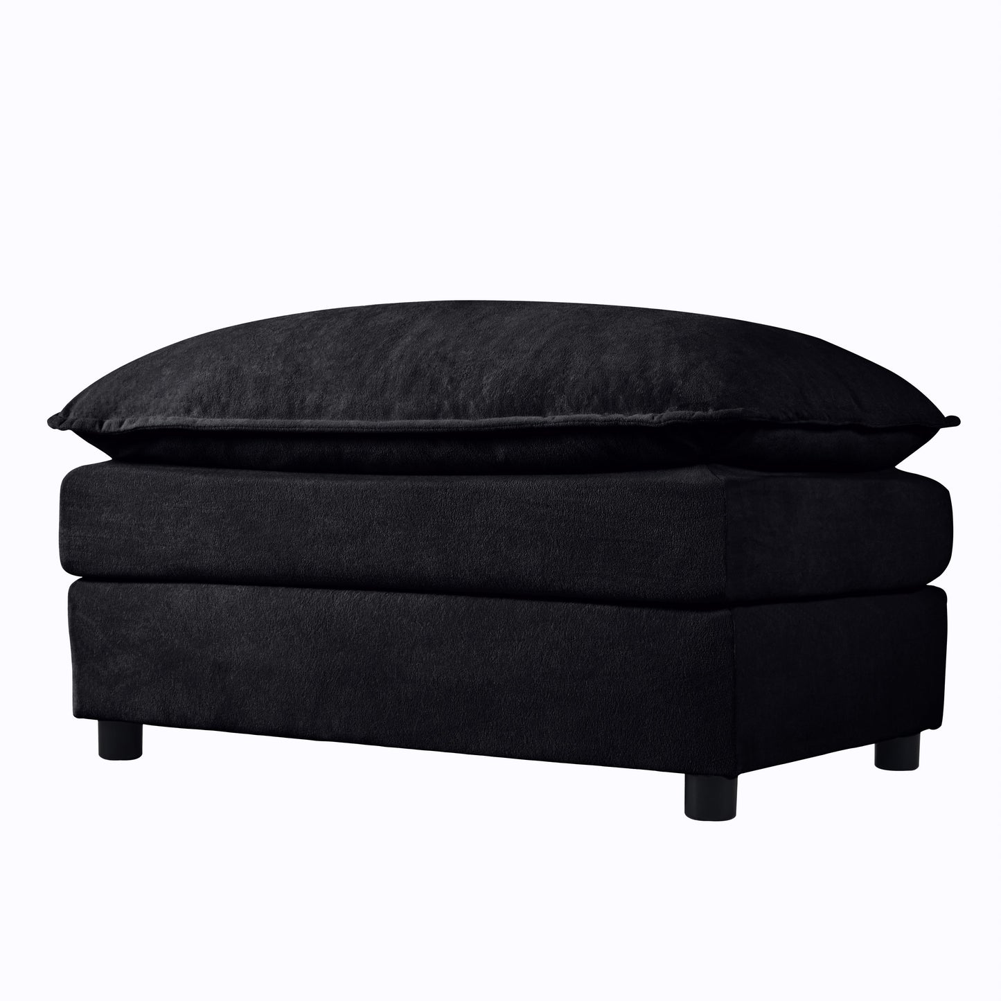 Modular Sectional Sofa, Oversized Deep Seat U Shaped Couch Set for Living Room, 4-Seater Comfy Cloud Couches with Two Movable Ottomans, DIY Combination, Chenille,Black