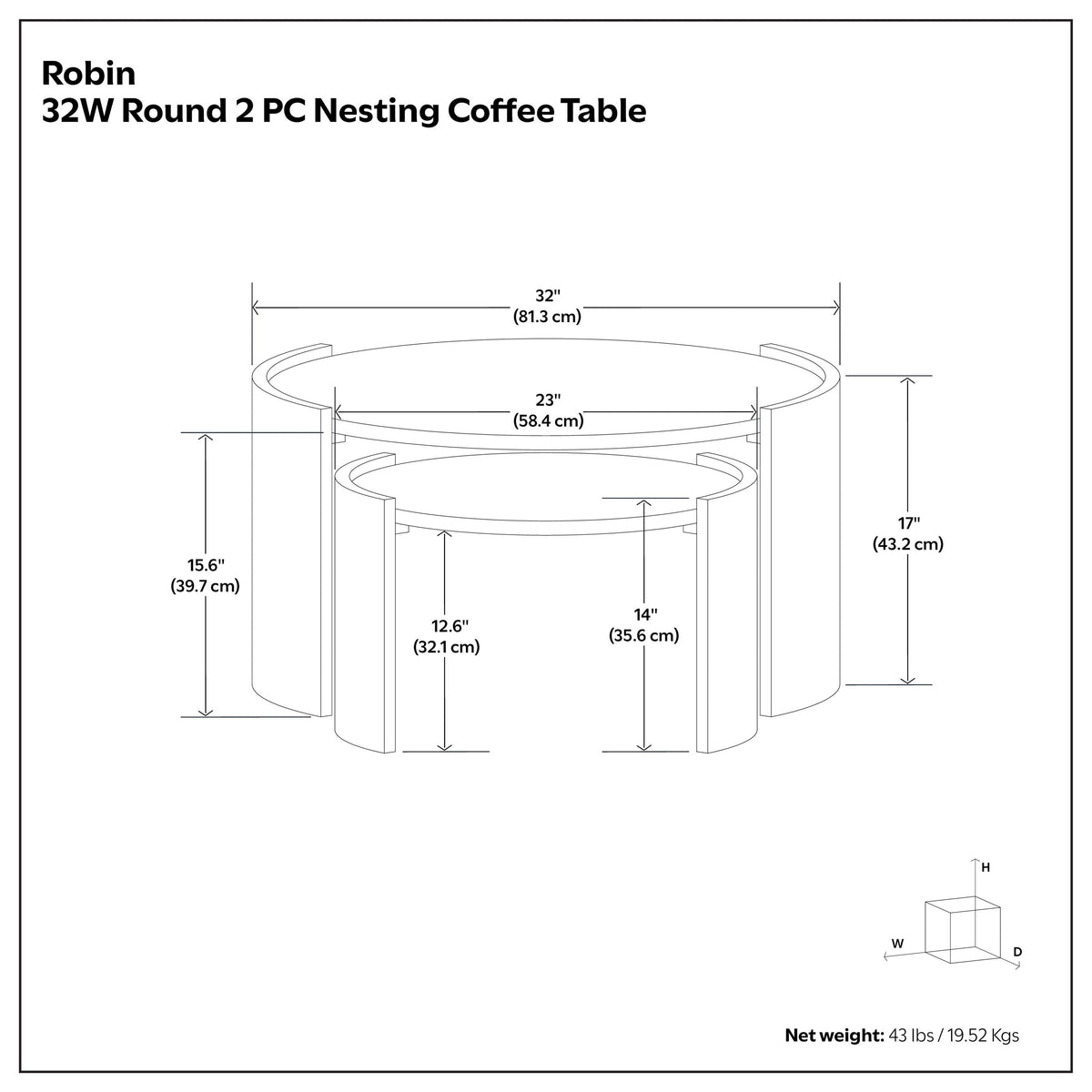 Robin 2 Piece Nesting Table